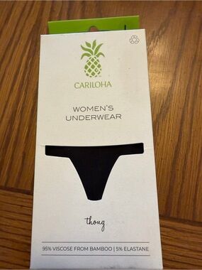 Cariloha Women's Black Thong - Bamboo Viscose